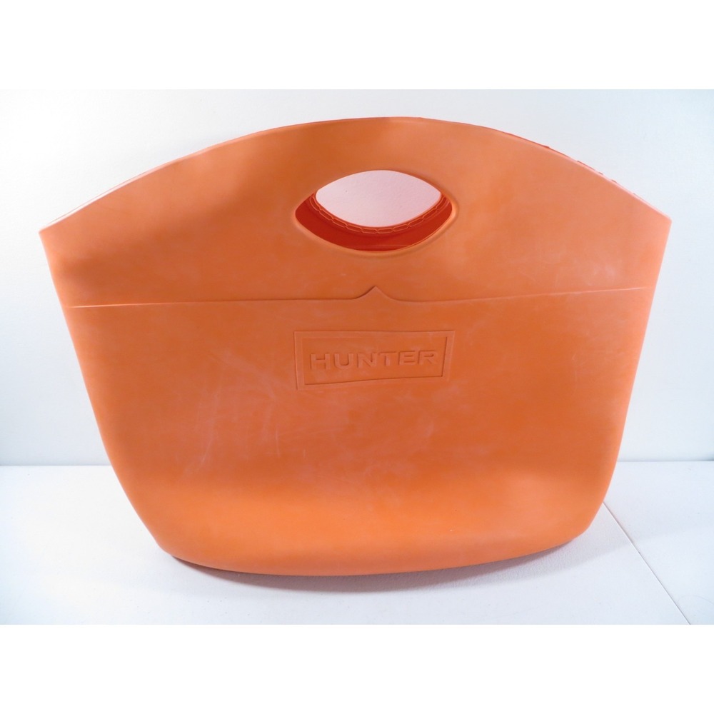 Hunter By Target Large Orange Rubber Tote Shopper Waterproof‎ Beach Bag 19x8x15